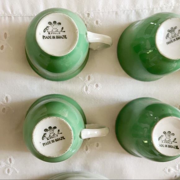 Vintage “Real” S. Paolo Brazil Porcelain Green Demitasse/Espresso Cup/Saucer, 6 - Picture 7 of 10